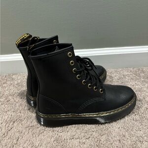 Dr. Martens Zavala Leather Combat Boots Black US Women's Size 5 New